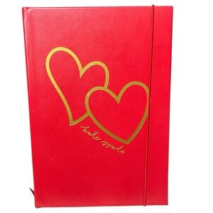 NWOT Kate Spade Red Notebook with Gold Heart Design‎